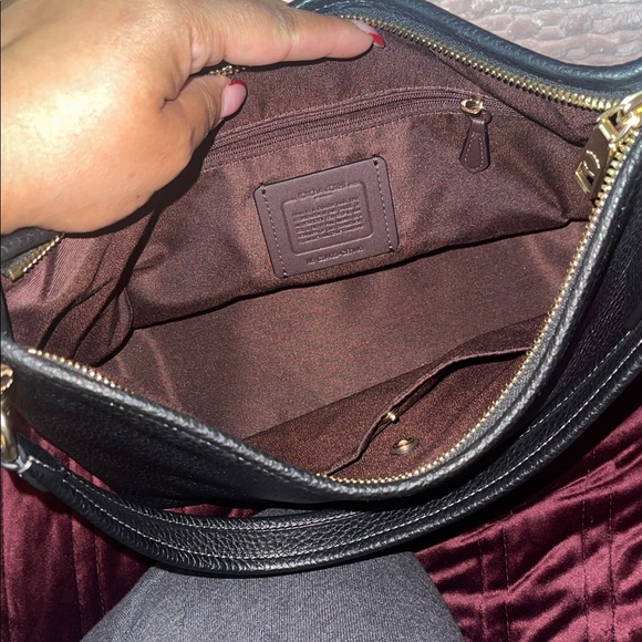 Coach Black Pebbled Leather Shoulder Bag Laurel - Picture 4 of 10